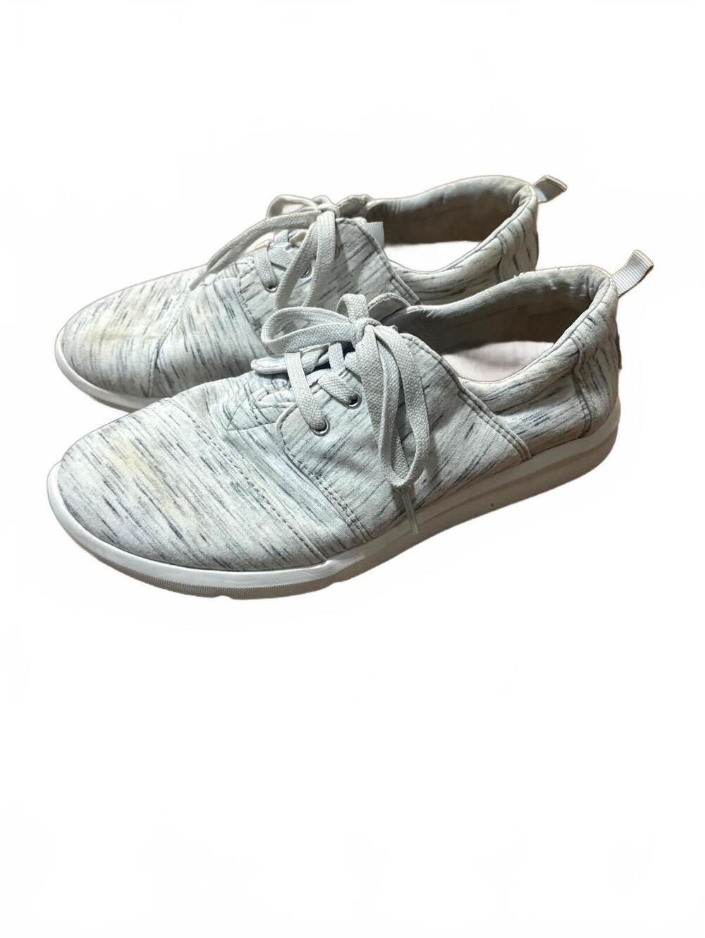 TOMS Del Rey Women’s Size 9 Gray White Heather Lace Up Sneakers Shoes